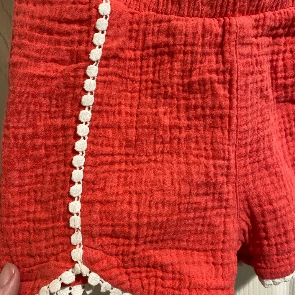 OshKosh B'gosh Red Ruffled Romper Jumpsuit